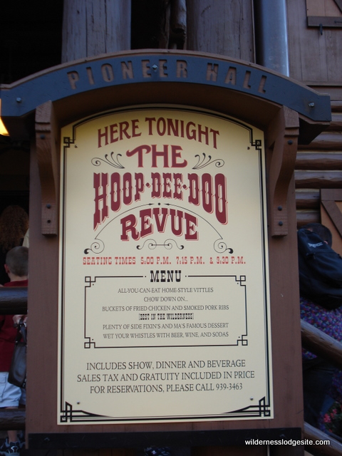 Hoop Dee Doo Revue Menu